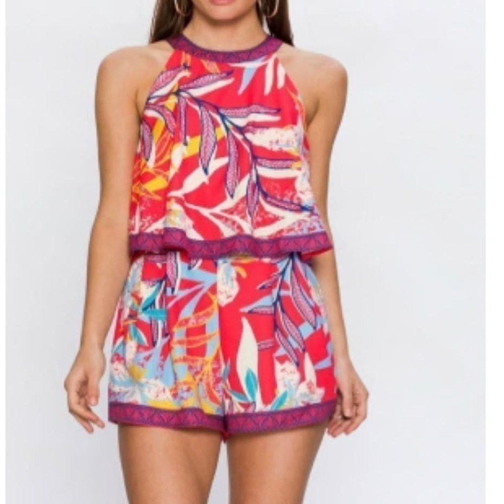 Flying Tomato Romper Boho Hippie Festival Multicolored Romper Size Large